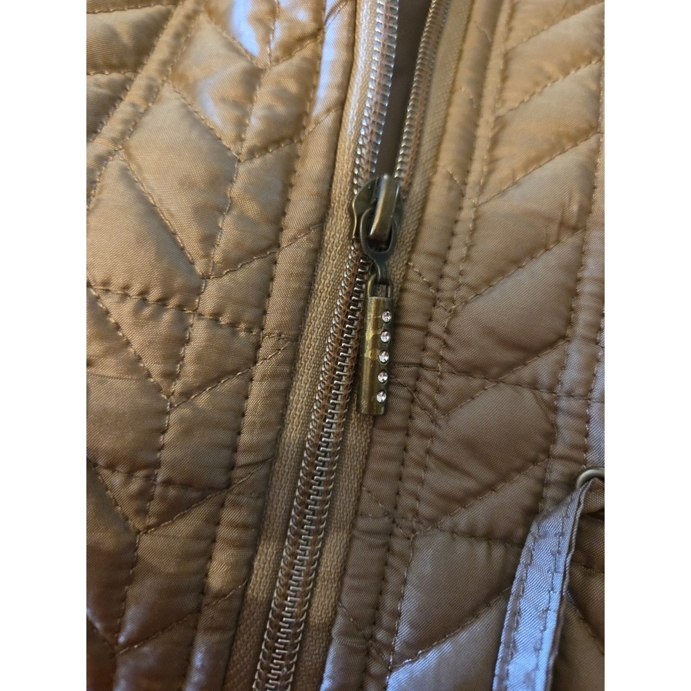 Mountain Lake Xl Gold Quilted Vest, Faux Suede Accents, Cinch Waist, Cool Nights - Picture 5 of 6
